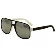 GUCCI SUNGLASSES GG1115/S M1X 59 15 145 BLACK WHITE AVIATOR ACETATE