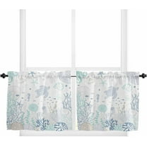 36 Inch Long Tier Curtains for Kitchen, Bathroom Window Curtains Rod Pocket Short Curtains Window Treatment Tiers for Living Room Farmhouse 2 Panels