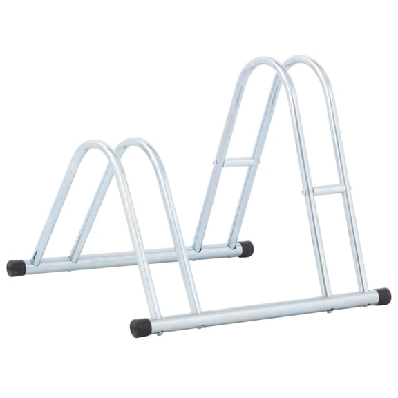 vidaXL Freestanding Bicycle Stand, Silver 2 Bicycle