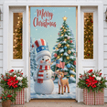 thumbnail image 3 of Decorative Design Merry Christmas Banner Festive Decoration Snowman Scene Christmas Tree Snowflakes for Holiday Party Indoor Celebration Winter Decor, 3 of 9