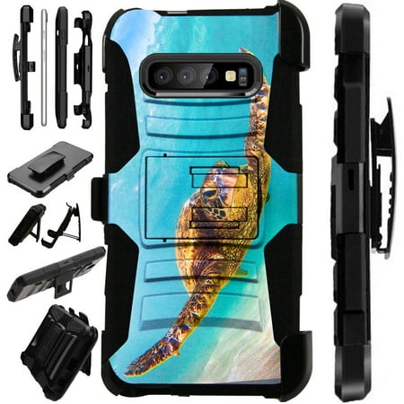 Compatible Samsung Galaxy S10 S 10 (2019) Case Armor Hybrid Phone Cover LuxGuard Holster (Surfing