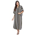 thumbnail image 2 of Women One Size Resort Wear Maxi Dress with Pocket Striped Pattern Ladies Long Dress Boho Kimono Caftan Loose Casual Evening Gown Online, 2 of 2