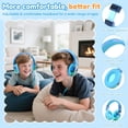 thumbnail image 7 of QearFun USB C Kids Headphones Wired with Mic, 85/94dB Safe Volume Limit, Foldable Over Ear, Tangle-Free Cord & Sharing Port, Wired On-Ear Headset for School,Tablet, Travel-Boys & Girls(blue), 7 of 7
