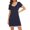 Blue, variant on Women Sexy Round Neck Short Sleeve Pajamas Nightdress