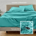thumbnail image 5 of Bare Home Luxury Bed Sheet Set - Premium 1800 Collection - 4 Piece - Twin-XL, Turquoise, 5 of 9