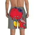 thumbnail image 3 of Kll Dinosaur Super Hero Cartoon Men'S Casual Summer Beach Shorts Hawaiian Shorts With Pockets-3x-Large, 3 of 9