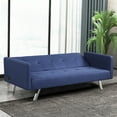 thumbnail image 4 of Costway Convertible Futon Sofa Bed Folding Recliner w/USB Ports&Power Strip Blue, 4 of 10