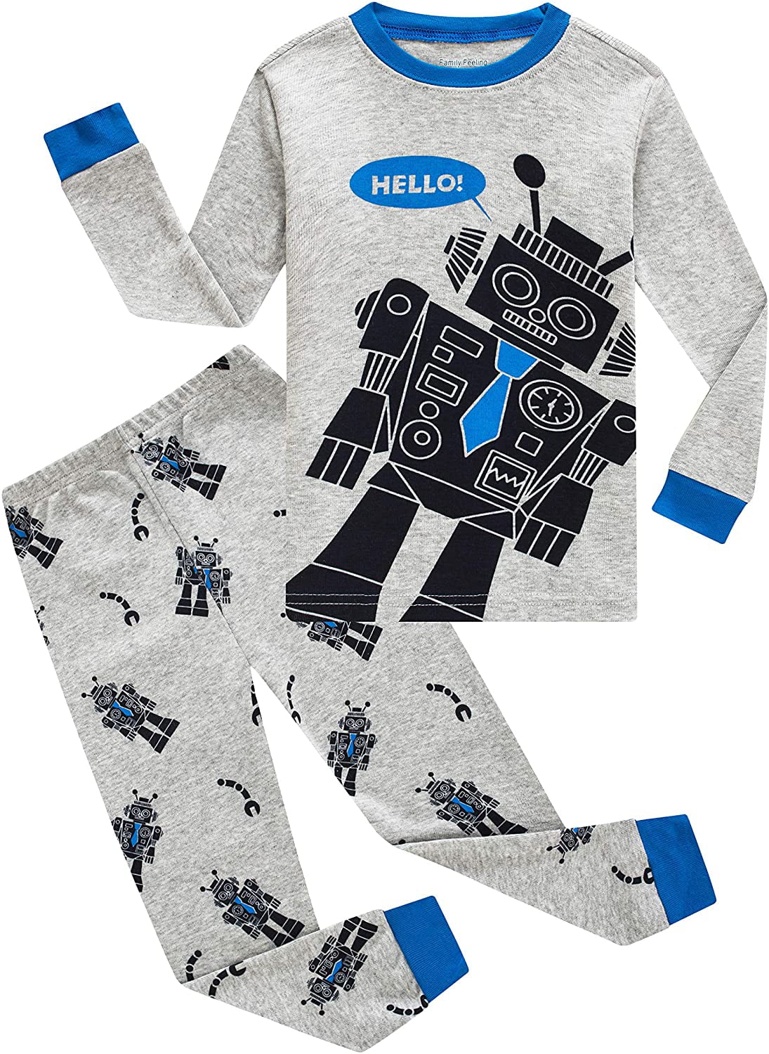 Family Feeling Dinosaur Little Boys Kids Pajamas Sets 100% Cotton Pjs 