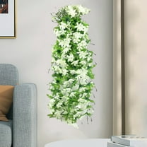 Holloyiver 2.6Ft Fake Lily Garland, Artificial Lily Vines Flowers Hanging Silk Lily Vine Wedding Home Backdrop Party Arch Arrangement Decoration (White)