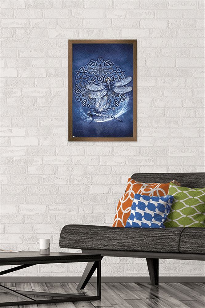 Brigid Ashwood - Celtic Dragonfly Wall Poster, 14.725" x 22.375", Framed