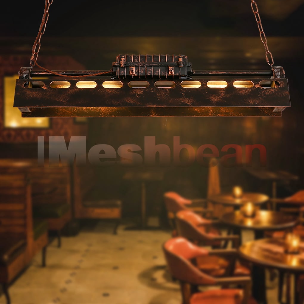 iMeshbean Industrial Steampunk Chandelier Pool Table Ceiling Light Fixture Wrought Iron Pendant Lamp for Bar Kitchen Island Dinging Room