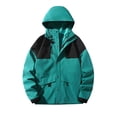 thumbnail image 2 of Aimik Women's Classic Color-Block Hooded Windbreaker Jacket Lightweight Water-Resistant Jacket with Button Front for Spring Fall, 2 of 5