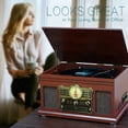 thumbnail image 3 of eyesen Bluetooth Belt Drive Turntable with Accessories Included, Mahogany, 3 of 8