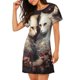 thumbnail image 2 of Fotbe Flower Cat Couple Bata de Dormir para Mujer con Estampado, Camisón de Algodón de Manga Corta, Ropa de Dormir Casual, 2 of 6