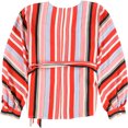 thumbnail image 2 of bar III Blusa cruzada a rayas para mujer, rojo, grande, 2 of 2