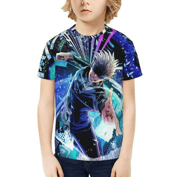 Jujutsu Kaisen Satoru Gojo Kids T-Shirt 3d Printed Graphic T-Shirts Boys And Girls Short Sleeve Shirts For Youth Kids X-Small
