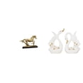 thumbnail image 1 of Elegante escultura de cisne con caballo, figura decorativa coleccionable de cerámica, estatua de animal para escritorio, estantería, armario, sala de, 1 of 8