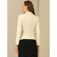 thumbnail image 4 of DARING DIVA Women's Office Work Lapel Collar Stretch Blazer S Beige, 4 of 6