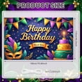 thumbnail image 2 of Colorful Triangle Flags Mardi Gras Banner Gold Mardi Gras Masks Backdrop Purple Cake Design Tropical Feathers Carnival Display for Mardi Gras Party Birthday Celebration Indoor Decoration, 2 of 9
