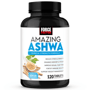 Force Factor Amazing Ashwa, KSM-66 Ashwagandha Tablets for Stress Relief, 120 Tablets
