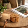 thumbnail image 3 of 6Pcs Rattan Woven Coasters, Natural Drink Mats, Natural Hand Woven Rattan Placemats for Dining Table,Decorative Heat Resistant Mats for Kitchen Coutertops,Hot Dishes,Pots and Pans,Round, Brown, 3 of 8
