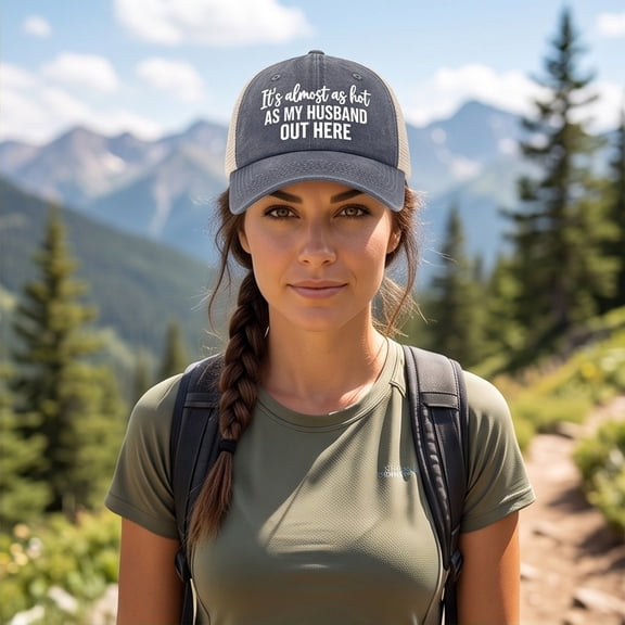 Washed Mesh Trucker Hat Adjustable Funny Slogan Baseball Cap For Women Outdoor Travel