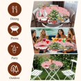 thumbnail image 7 of Pink Christmas Round Tablecloth, Fitted Table Cover with Elastic for 45"-54" Round Tables, Gnomes Xmas Tree Snowflake Winter Gifts Table Cloth Outdoor Indoor Dinning Party Waterproof Tablecloths, 7 of 7