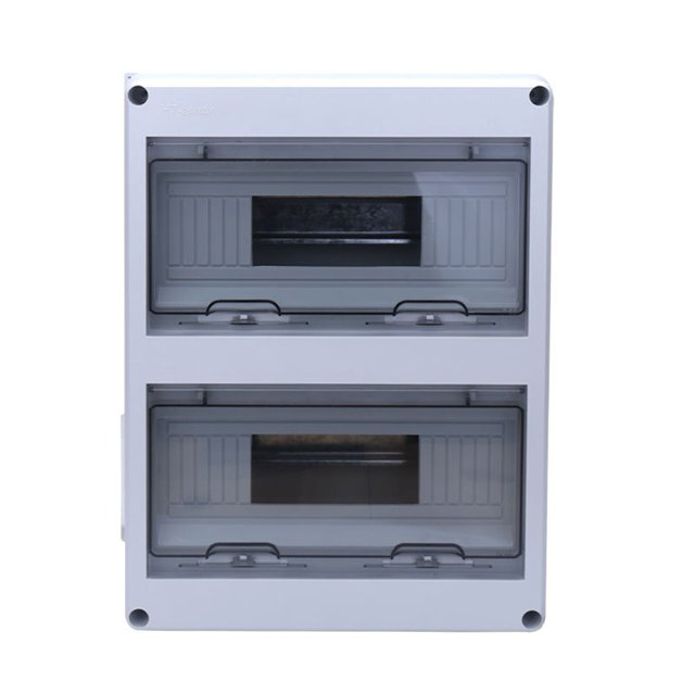 Surface-Mounted Junction Box 2 Rows 24 Circuits Plastic Outdoor Electrical Waterproof Distribution Box Switch Box