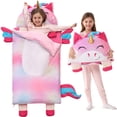 thumbnail image 1 of Saco de Dormir Infantil Joiedomi 152x69 cm con Estera de Unicornio de Peluche, 1 of 7