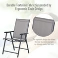 thumbnail image 6 of Set Of 2 Patio Folding Chairs, Stackable Sling Chairs with Armrests for Outdoor Use, 6 of 9