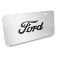thumbnail image 2 of Ford 3D Script Logo in Black on Mirror Chrome Stainless Steel License Plate, 2 of 5