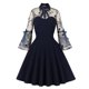 thumbnail image 1 of Vestido de fiesta de noche con bola Rockabilly vintage de manga larga de malla para mujer-e, 1 of 3