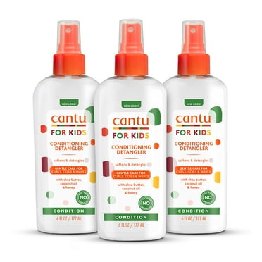 Cantu Care for Kids Paraben & Sulfate-Free Conditioning Detangler with Shea Butter, 6 fl oz (Pack of 3) (Packaging May Vary) C30
