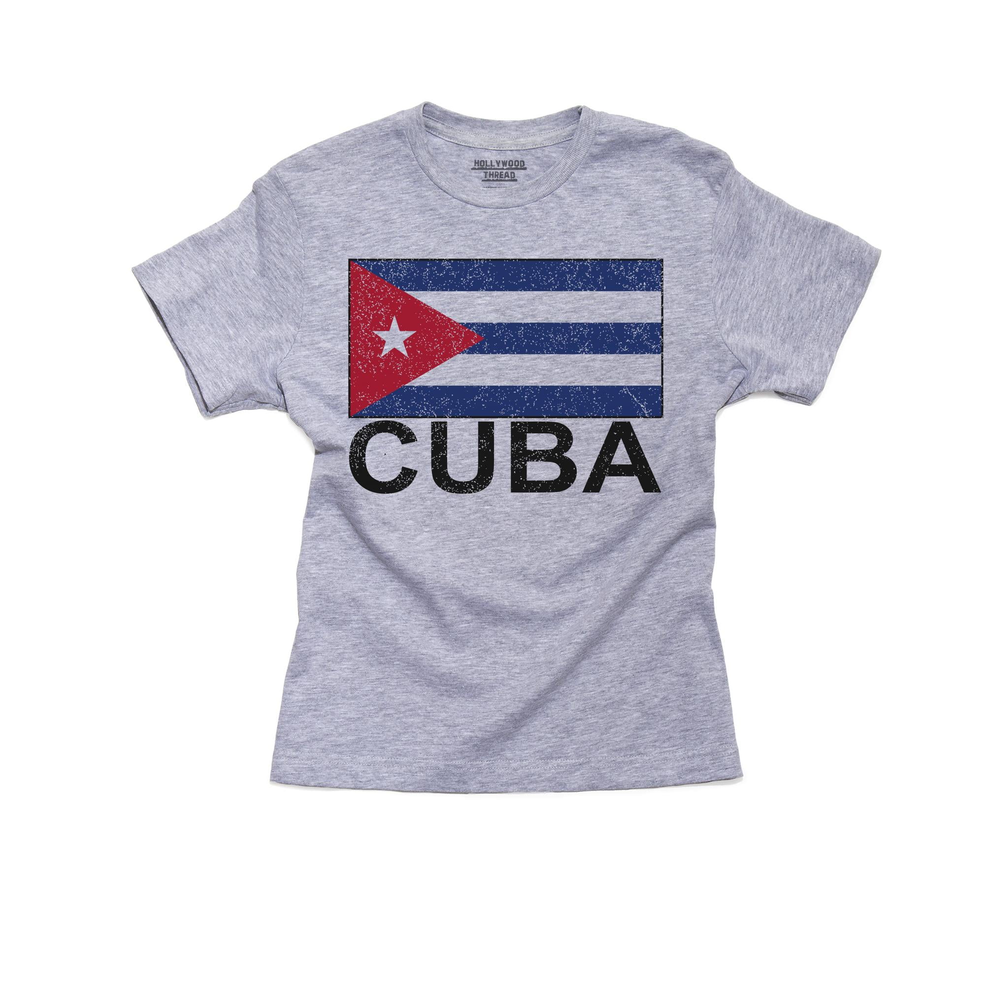 Cuba Symbol Cuban Distressed Shield Country Born From CU Men's V-Neck Ringer Tee 