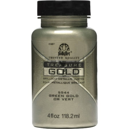 UPC: 0028995055447 | Folkart Treasure Gold Paint 4 fl oz Green Gold