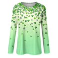 thumbnail image 4 of WREESH Women's 2025 St. Patrick's Day Long Sleeve Pullover Tops Irish Shamrock Graphic Tees for Casual and Festive, 4 of 5