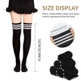 thumbnail image 3 of Thigh High Socks 3 Pairs,Knee High Socks for Women Stripes Thin Tube Socks Over Knee Thigh Socks for Women Girls, 3 of 9