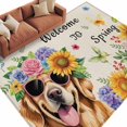thumbnail image 2 of Spring Dog 5'x7' Area Rug, Rustic Watercolor Botanical Floral Sunflower Washable Non-Slip Soft Rugs, Low-Pile Large Carpet for Living Room Bedroom Dining Room, Non-Shedding Accent Rug, 2 of 9