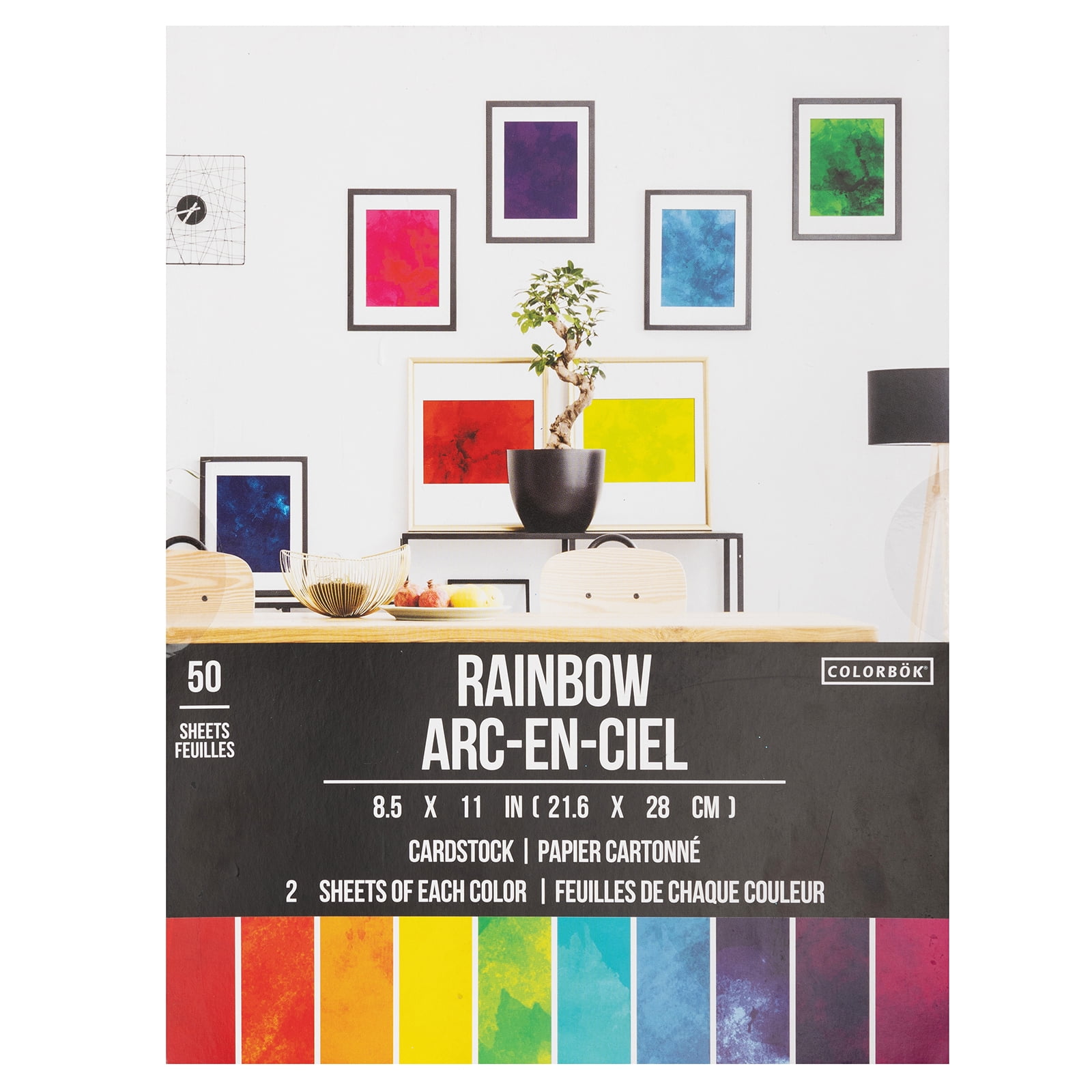 Colorbok Watercolor Rainbow Cardstock Paper Pad, 50 Sheets.