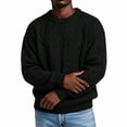 thumbnail image 6 of Men's Cable Knit Crew Neck Sweater, Long Sleeve Drop Shoulder Solid Color Pullover, Fall Winter Loose Fit Casual Streetwear Top Black S, 6 of 6