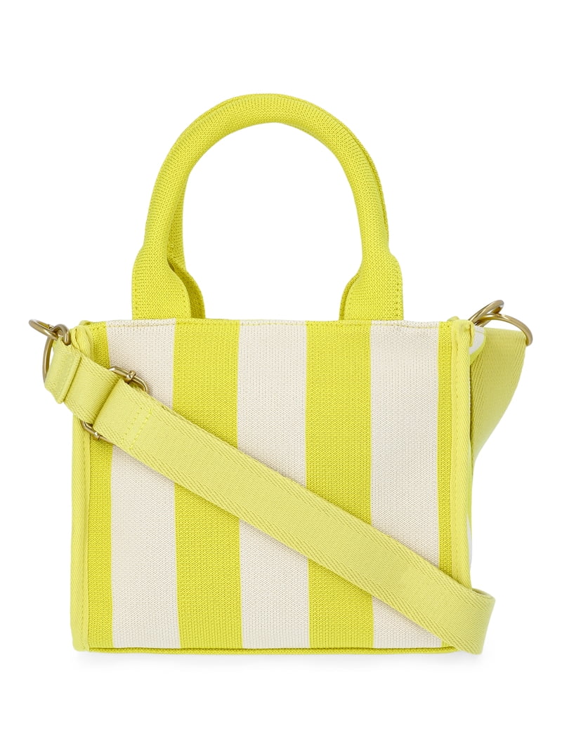 Free Assembly Women's Mini Satchel Handbag, Khaki/Natural Citron