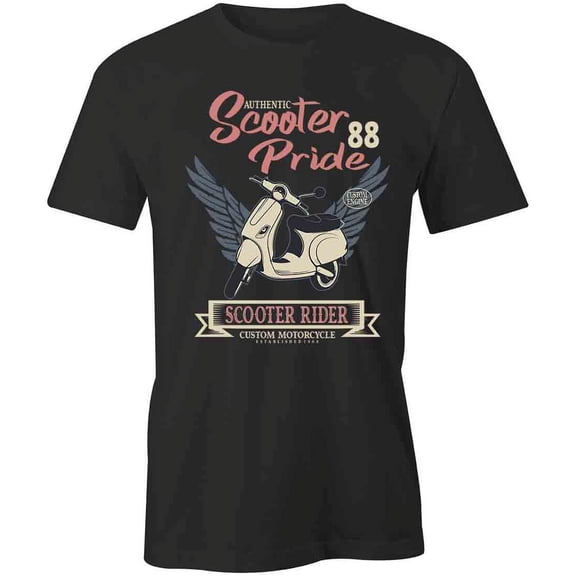 Scooter Pride T-Shirt | Cool Motorcycle Black Tee Gift