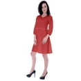 thumbnail image 5 of Moomaya Full Sleeves Gathered Dress w/ Ruffle Waist Casual Flowy Swing Dresses, 5 of 7