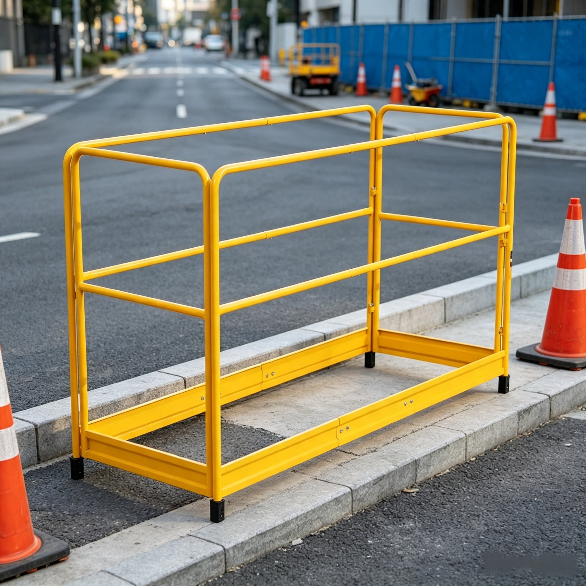 6ft Scaffolding Safety Guardrail, 55.4 lbs Rustproof Carbon Steel Baker Style Guard Rail System