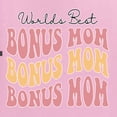 thumbnail image 5 of Wild Bobby, World's Best Bonus Mom Mother's Day Unisex Crewneck Sweatshirt, Light Pink, Small, 5 of 6
