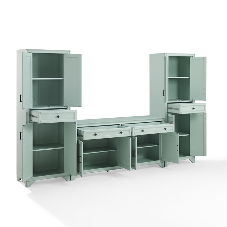 Crosley Furniture Tara 3Pc Sideboard And Pantry Set in Distressed