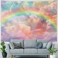 thumbnail image 4 of Nawypu  Rainbow Cloud Tapestry Wall Hanging, Rainbow and Pink Cloud with Sunshine in Pastel Sky Tapestry, Aesthetic Nature Landscape Tapestry for Living Room Bedroom Aesthetic Decor, 4 of 6