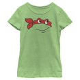 thumbnail image 1 of Nickelodeon Little Teenage Mutant Ninja Turtles Raph Big Face Girls Short Sleeve Tee Shirt, Green Apple, X-Small, 1 of 2