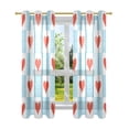thumbnail image 7 of Yayeee Window Curtains Light Filtering 63"x42" Grommet Panel Pair Home Living Room Decor, Light Blue Checkered Heart, 7 of 7