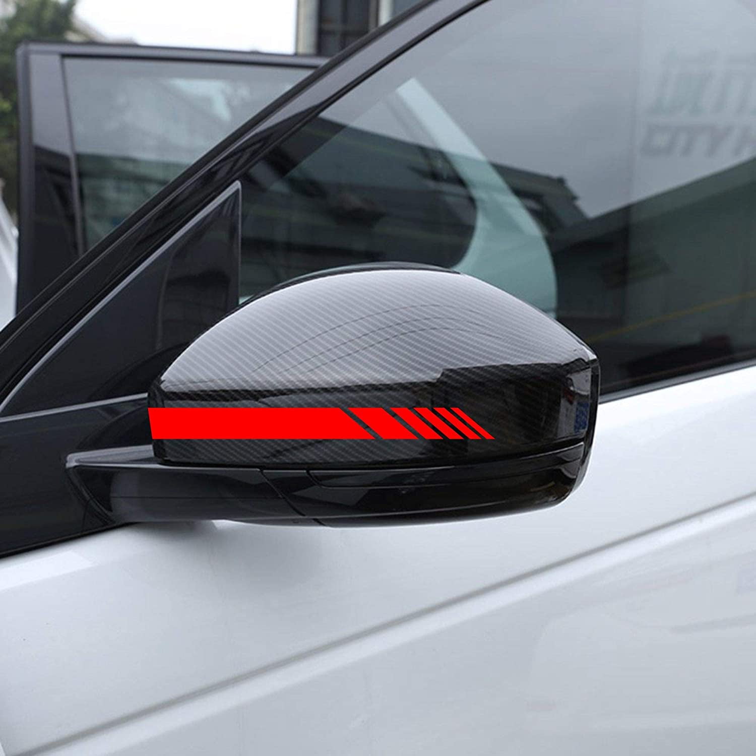 Tiras Adhesivas Para Espejos Retrovisores Volkswagen Golf 7 – Rojo Neón, Autoadhesivas, Resistente A La Intemperie